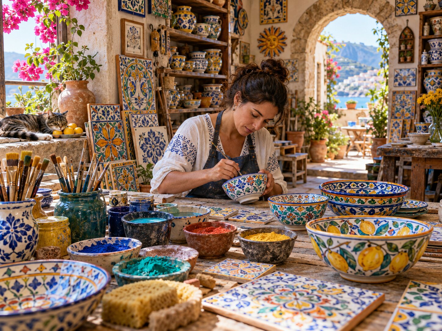Ceramic Tile Workshop colourful online jigsaw puzzle