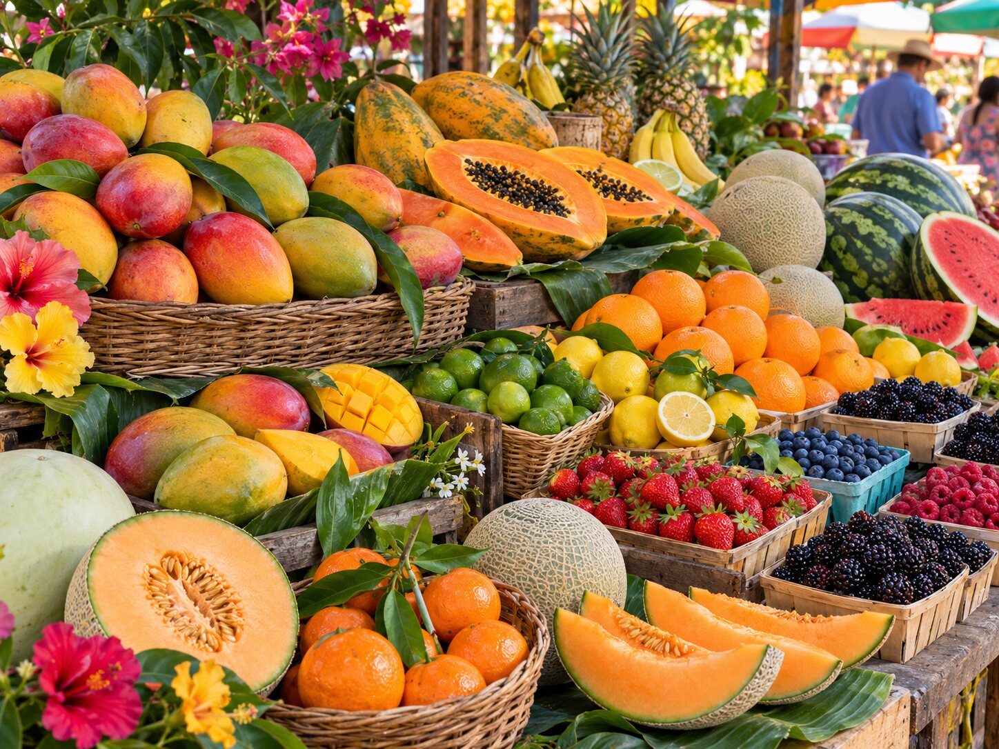 Rainbow Fruit Market colourful online jigsaw puzzle