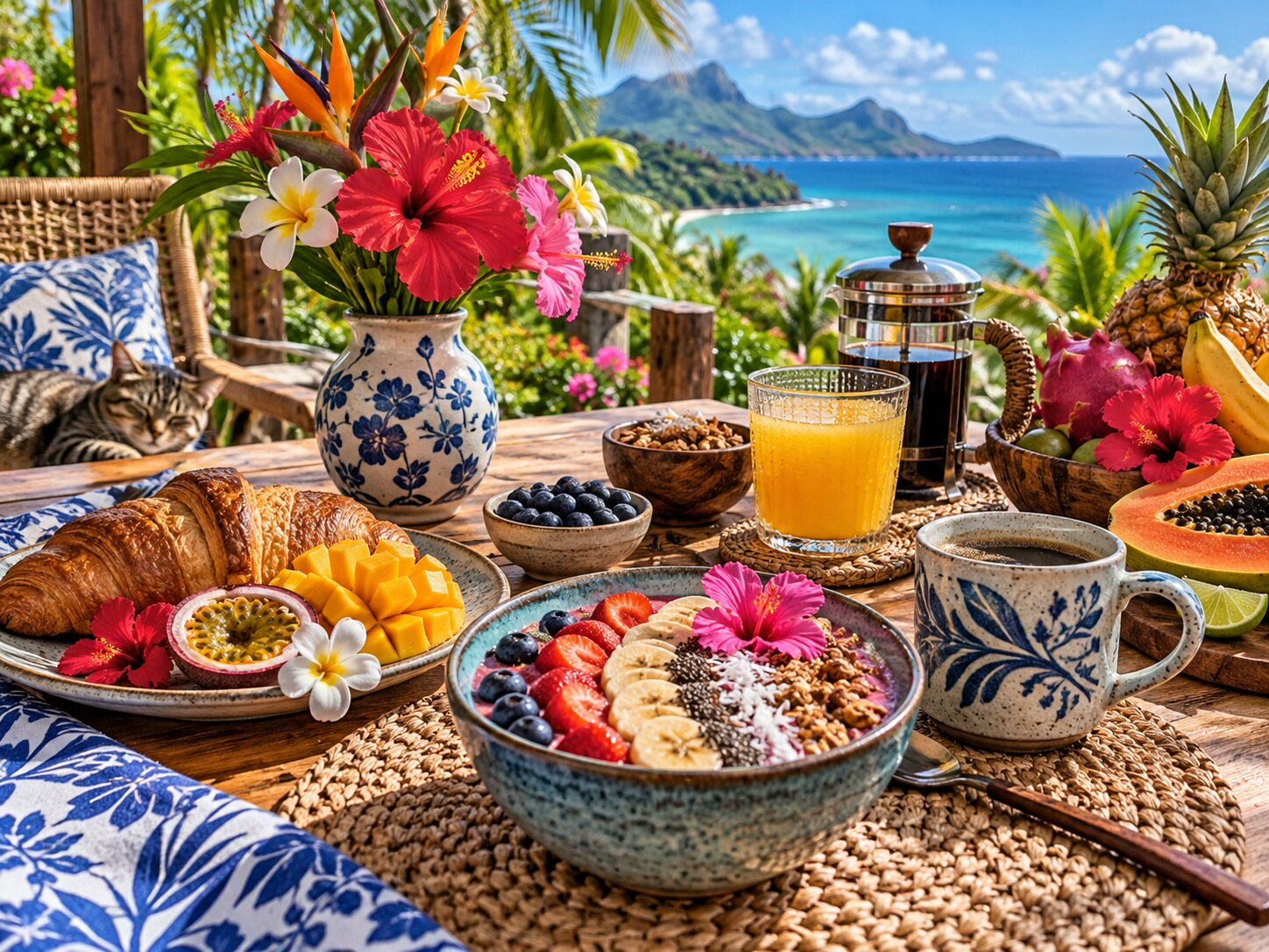 Tropical Breakfast Table colourful online jigsaw puzzle