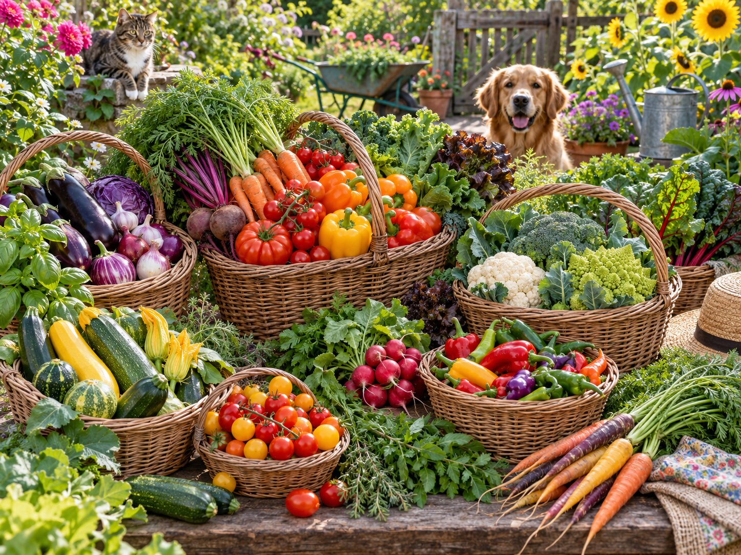 Vegetable Harvest Baskets colourful online jigsaw puzzle