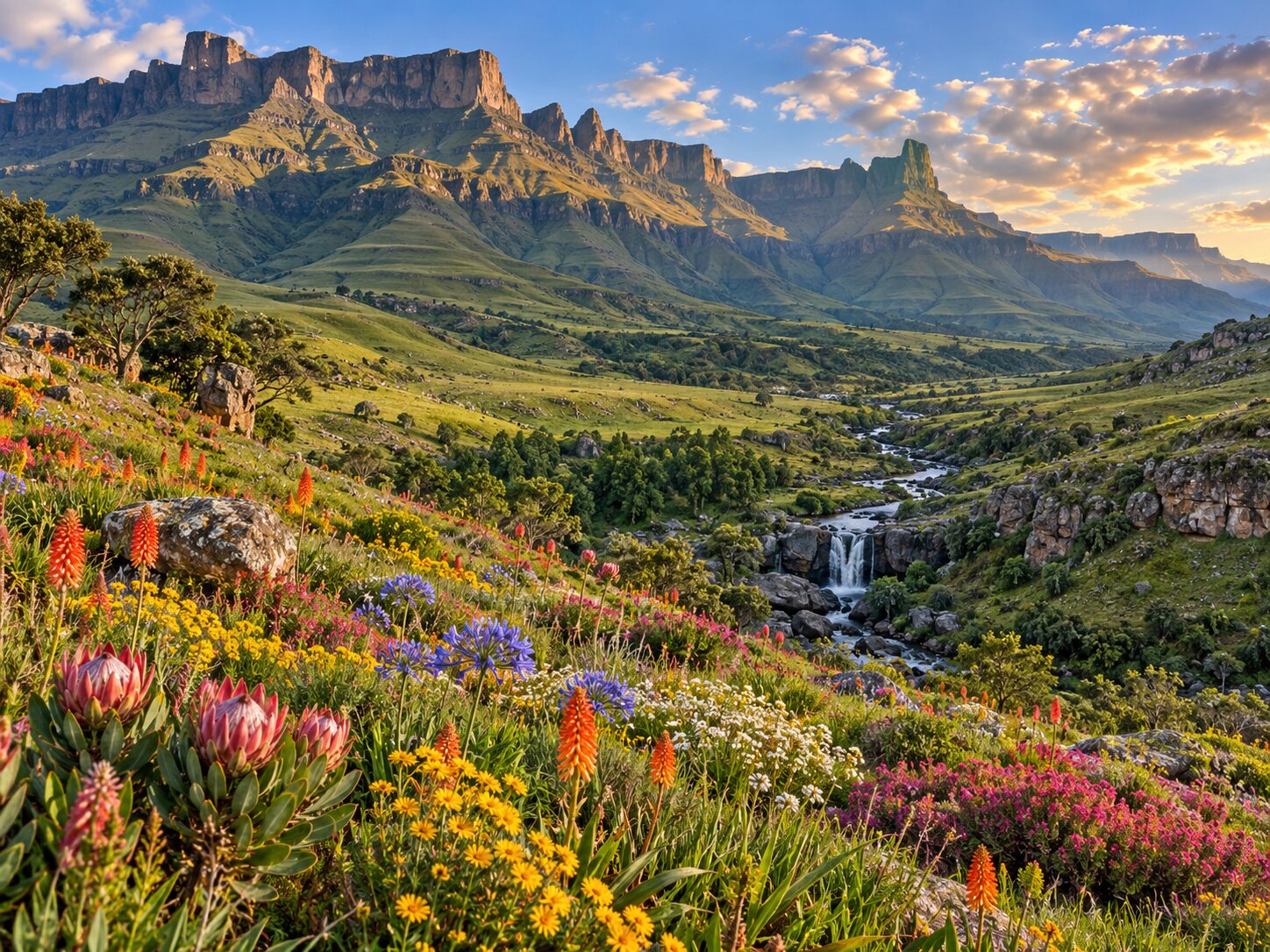 Drakensberg Wildflowers colourful online jigsaw puzzle