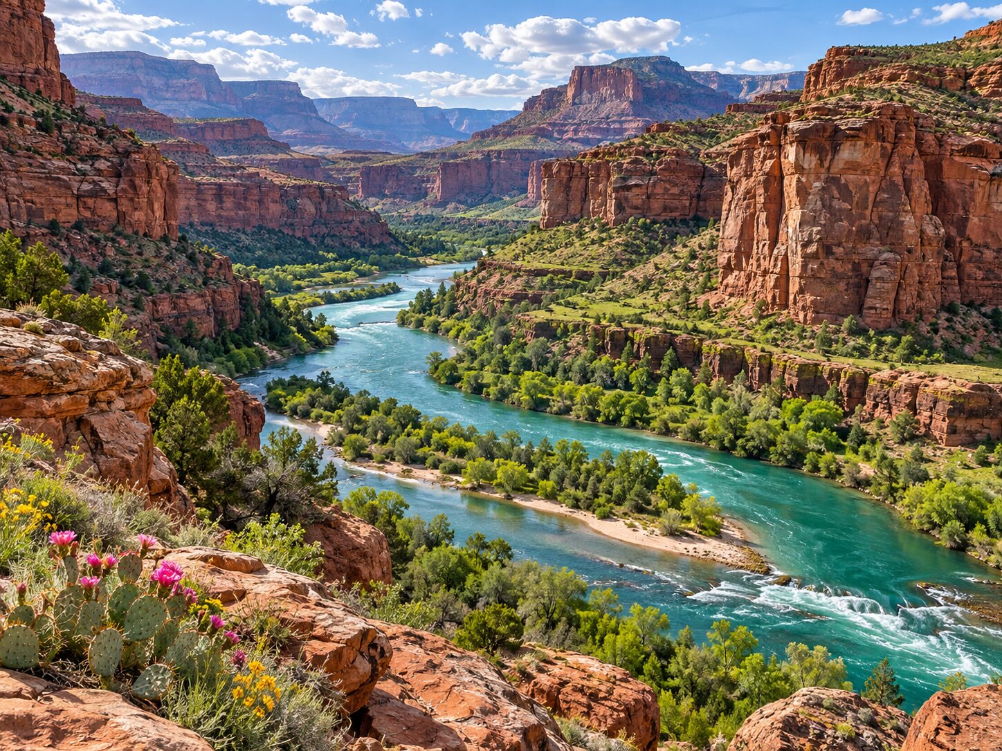 Turquoise Canyon River colourful online jigsaw puzzle