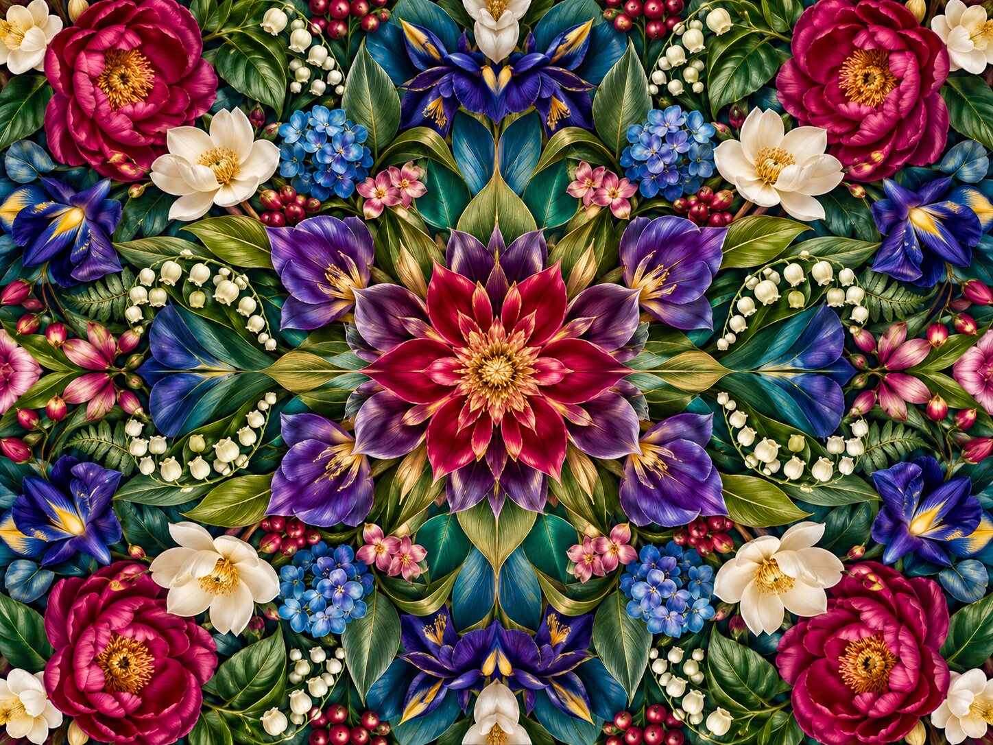 Kaleidoscope Jewel Garden colourful online jigsaw puzzle