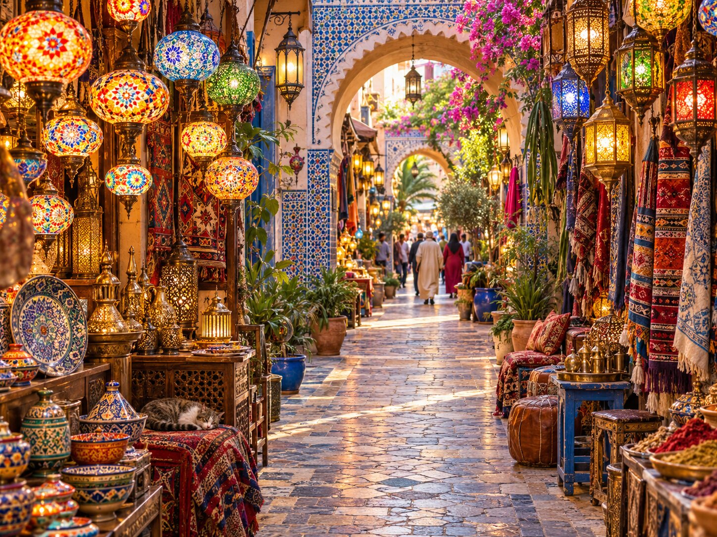 Marrakech Lantern Market colourful online jigsaw puzzle